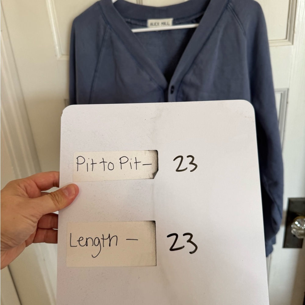 Alex Mill Davie Fleece Cardigan size xl.‎ Blue gray color - Picture 8 of 9